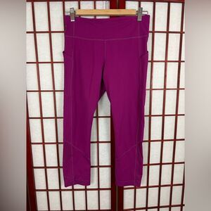 Lululemon Pace Rival Crop Deep Fuschia Side Pockets Leggings
